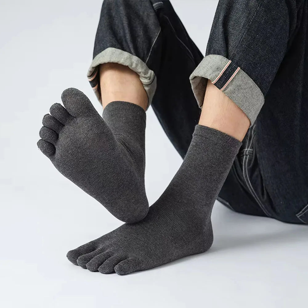 Lot 5 paires chaussettes à doigts sport – coloris café, marine, kaki, gris – Get ta chaussette