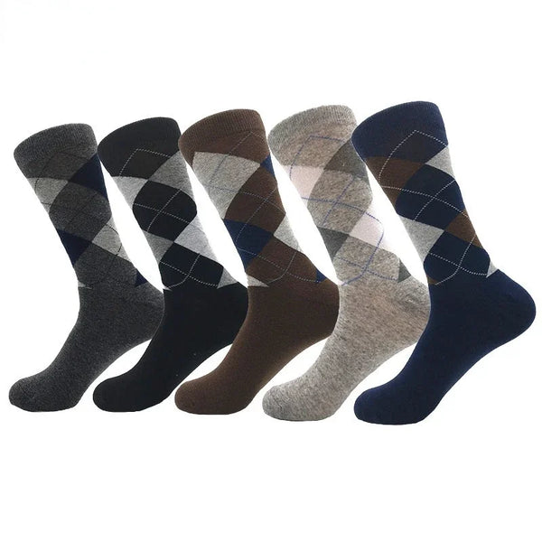 Chaussettes coton motif losange Argyle lot de 5