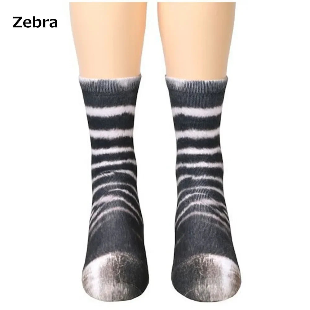 Chaussettes 3D pattes d'animaux – chat, chien, dinosaure