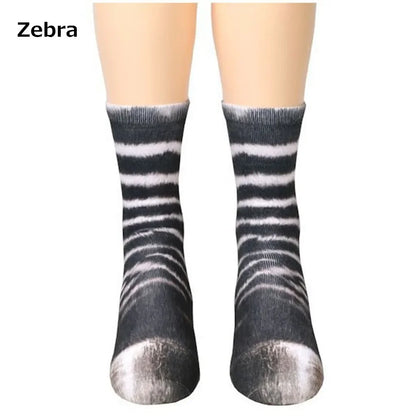 Chaussettes 3D pattes d'animaux – chat, chien, dinosaure