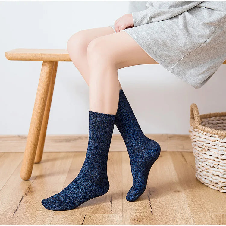 Chaussettes femme à paillettes  – Style kawaii & streetwear