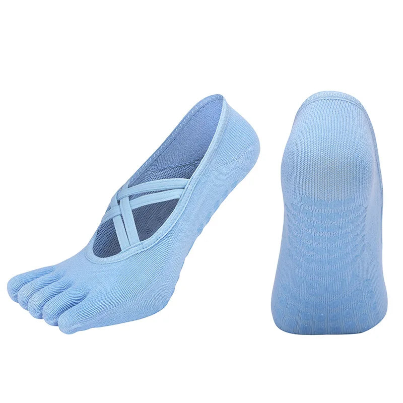 Chaussettes antidérapantes yoga pilates femme
