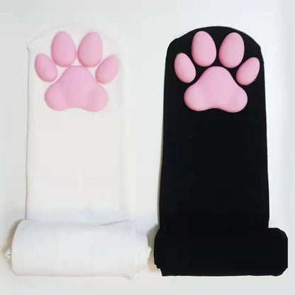 Womens Over Above Knee Socks Thigh High Stockings Kitten Claw Cat Paw Pad Ladies pink 3D Long Sock Cosplay Harajuku Y2k female Get ta chaussette  Get ta chaussette