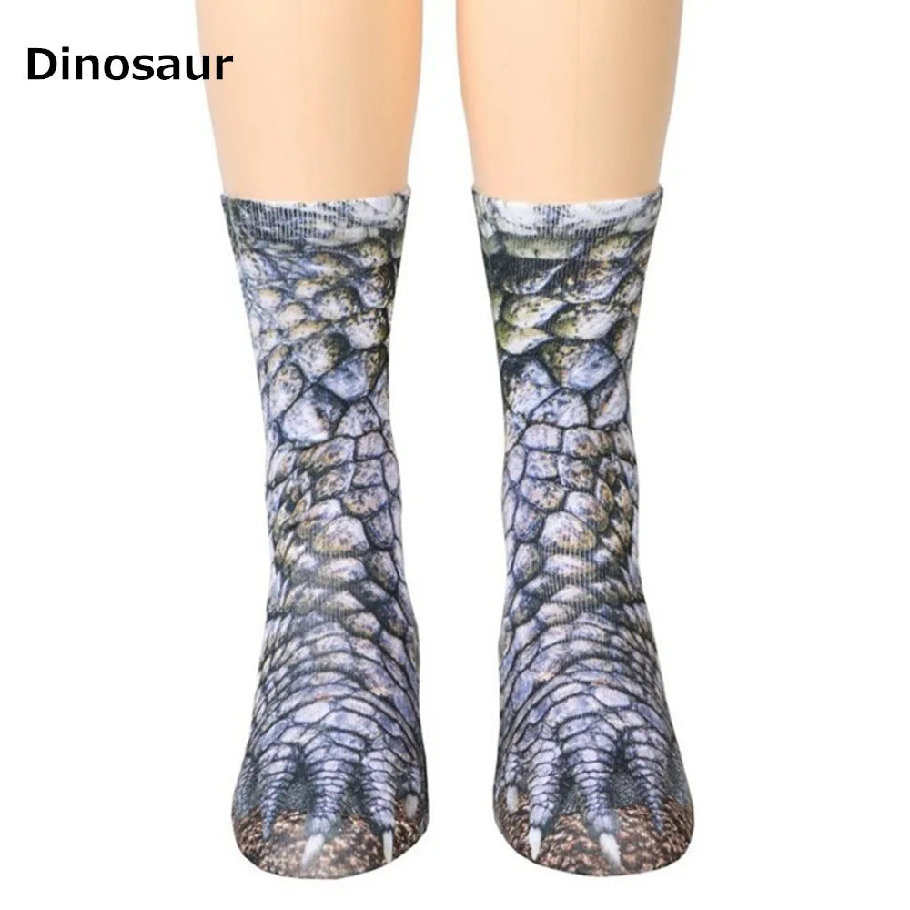 Chaussettes 3D pattes d'animaux – chat, chien, dinosaure