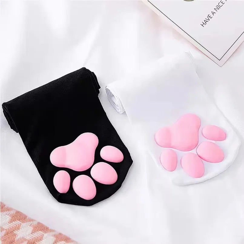 Chaussettes over-the-knee patte chaton 3D – vue frontale