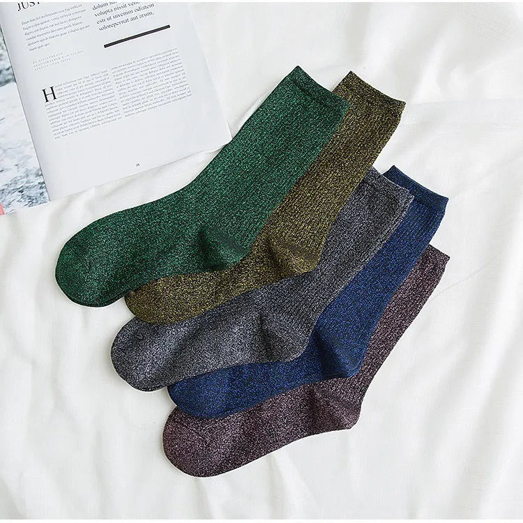 Chaussettes femme à paillettes  – Style kawaii & streetwear