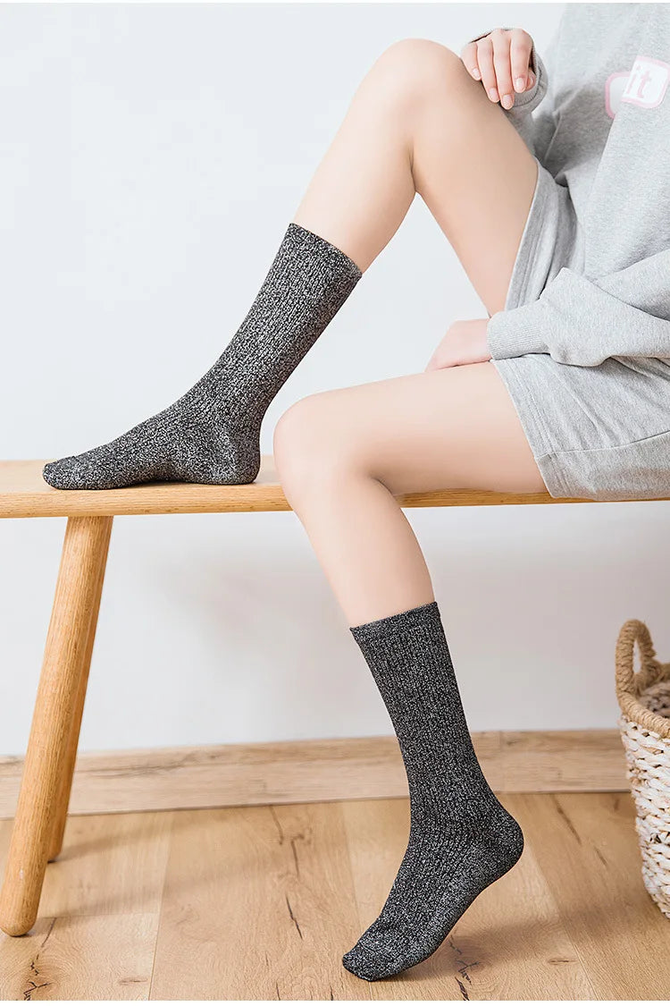 Chaussettes femme à paillettes  – Style kawaii & streetwear