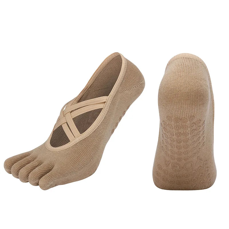 Chaussettes antidérapantes yoga pilates femme