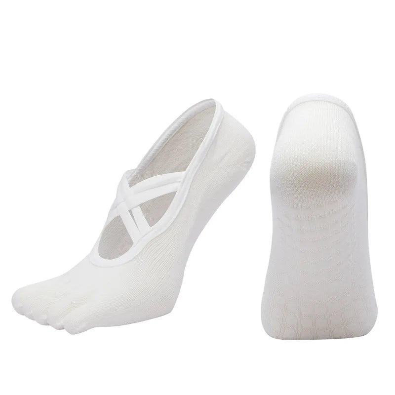 Chaussettes antidérapantes yoga pilates femme