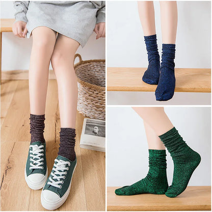 Chaussettes femme à paillettes  – Style kawaii & streetwear
