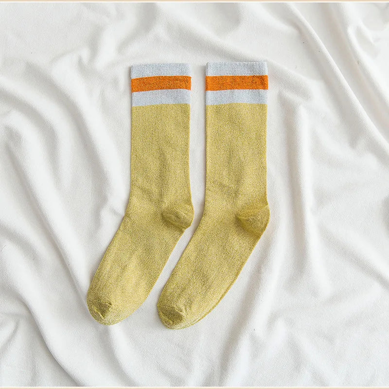 Chaussettes femme à paillettes  – Style kawaii & streetwear