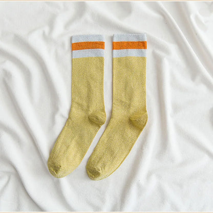 Chaussettes femme à paillettes  – Style kawaii & streetwear