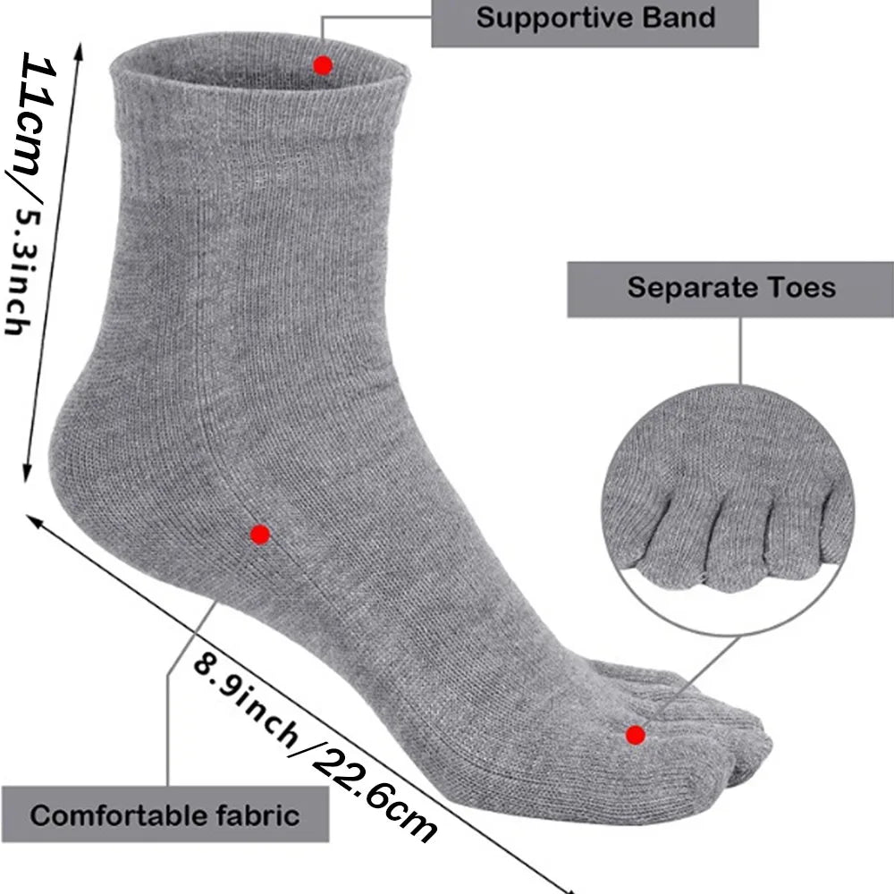 Chaussettes 5 orteils séparés respirantes – coloris gris anthracite gros plan – Get ta chaussette
