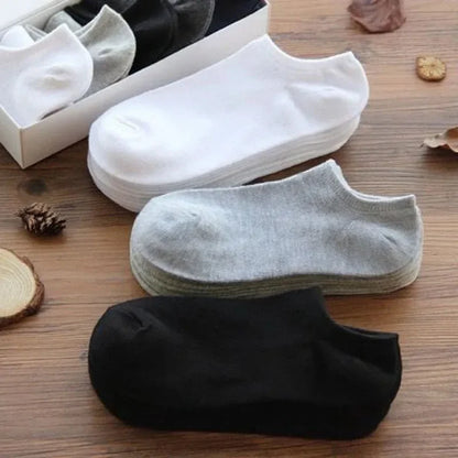 Chaussettes invisibles unisexe – lot 5 paires noir et blanc emballées – Get ta chaussette
