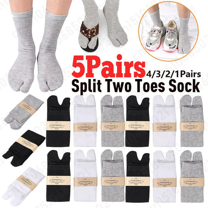 Chaussettes tabi japonaises split-toe – 5 paires gris noir blanc – Get ta chaussette
