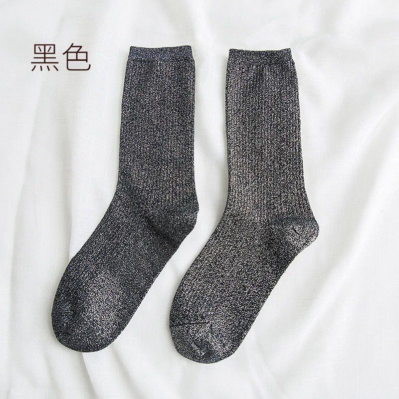 Chaussettes femme à paillettes  – Style kawaii & streetwear