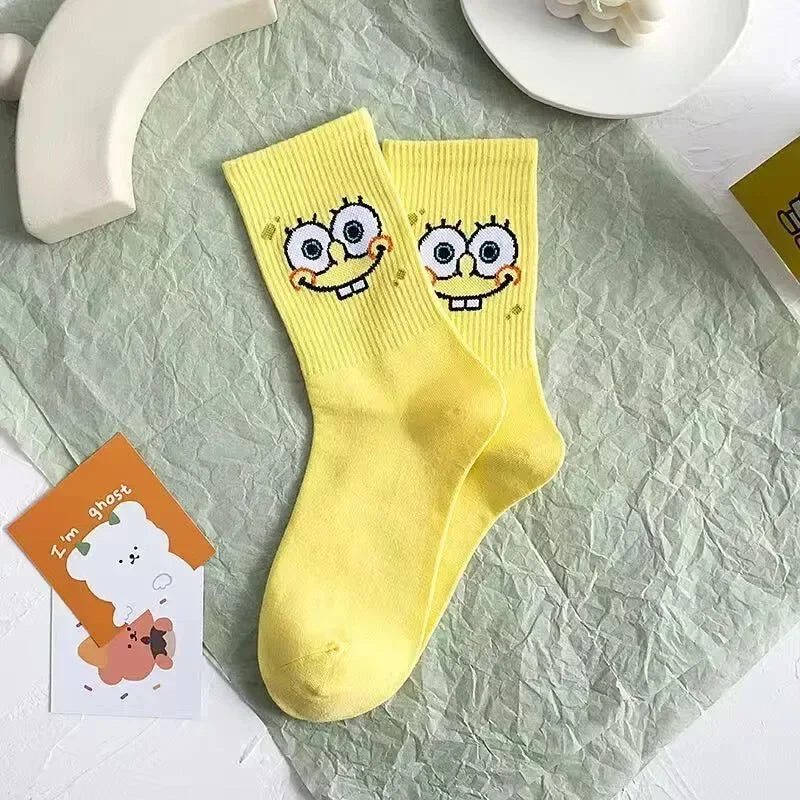 Chaussettes Bob l'Éponge mi-jambe – portées enfant
