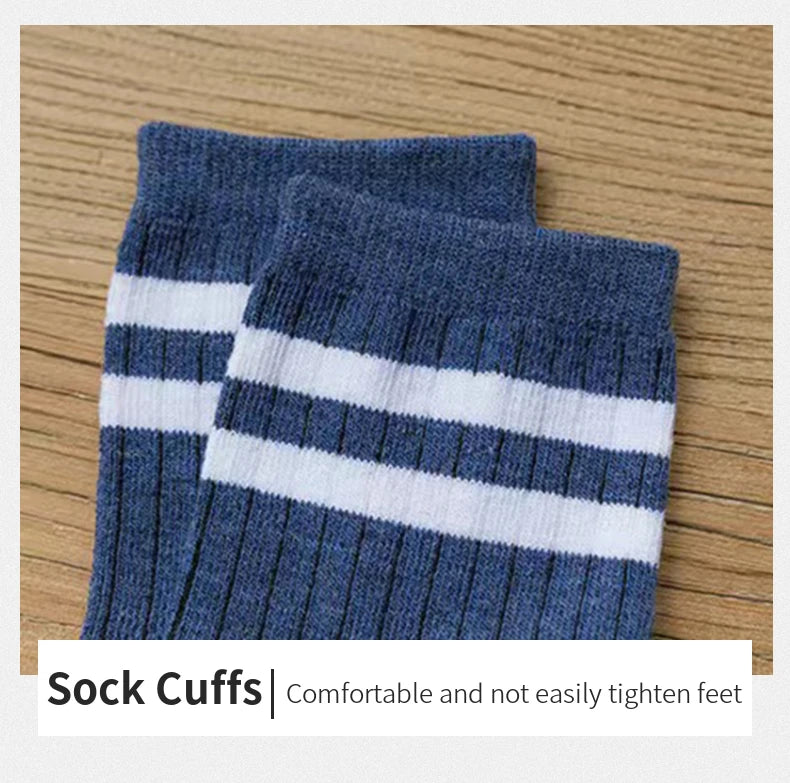 5 Pair Men's New Striped Casual Breathable Socks High Quality Harajuku Retro Socks Men's Cotton Socks Get ta chaussette  Get ta chaussette