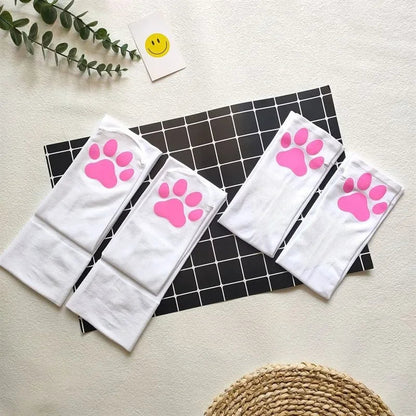 Womens Over Above Knee Socks Thigh High Stockings Kitten Claw Cat Paw Pad Ladies pink 3D Long Sock Cosplay Harajuku Y2k female Get ta chaussette  Get ta chaussette