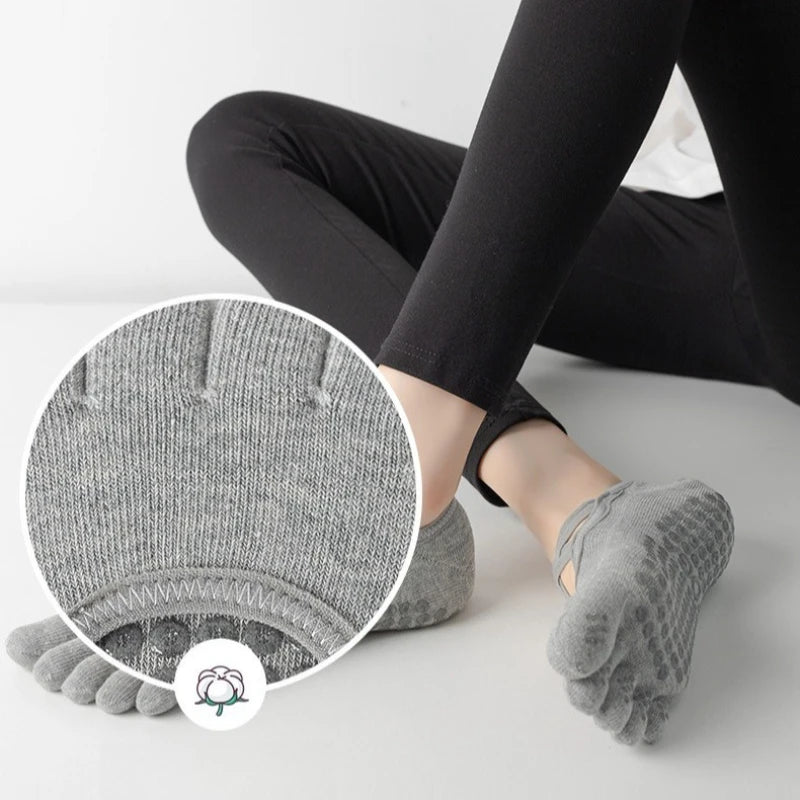 Chaussettes sport antidérapantes femme – design open-toe orteils libres – Get ta chaussette