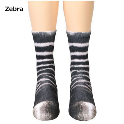 Chaussettes 3D pattes d'animaux – chat, chien, dinosaure