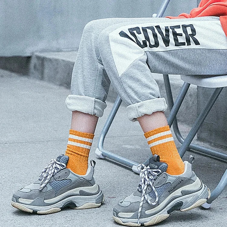 Chaussettes femme à paillettes  – Style kawaii & streetwear