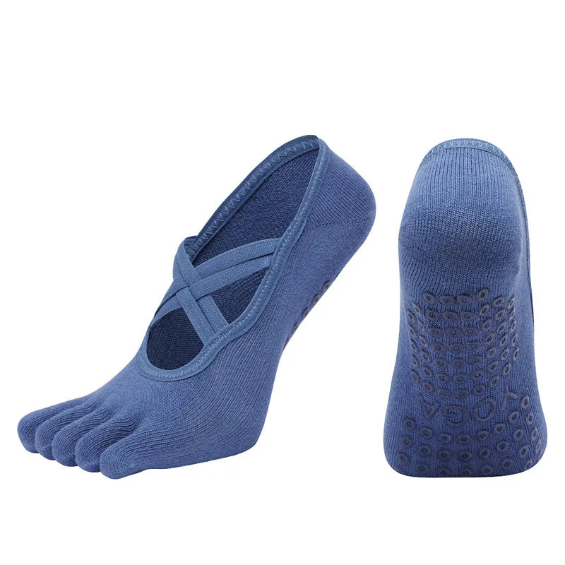 Chaussettes antidérapantes yoga pilates femme