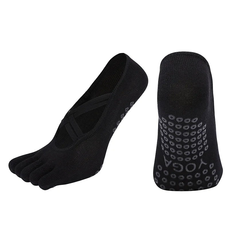 Chaussettes antidérapantes yoga pilates femme