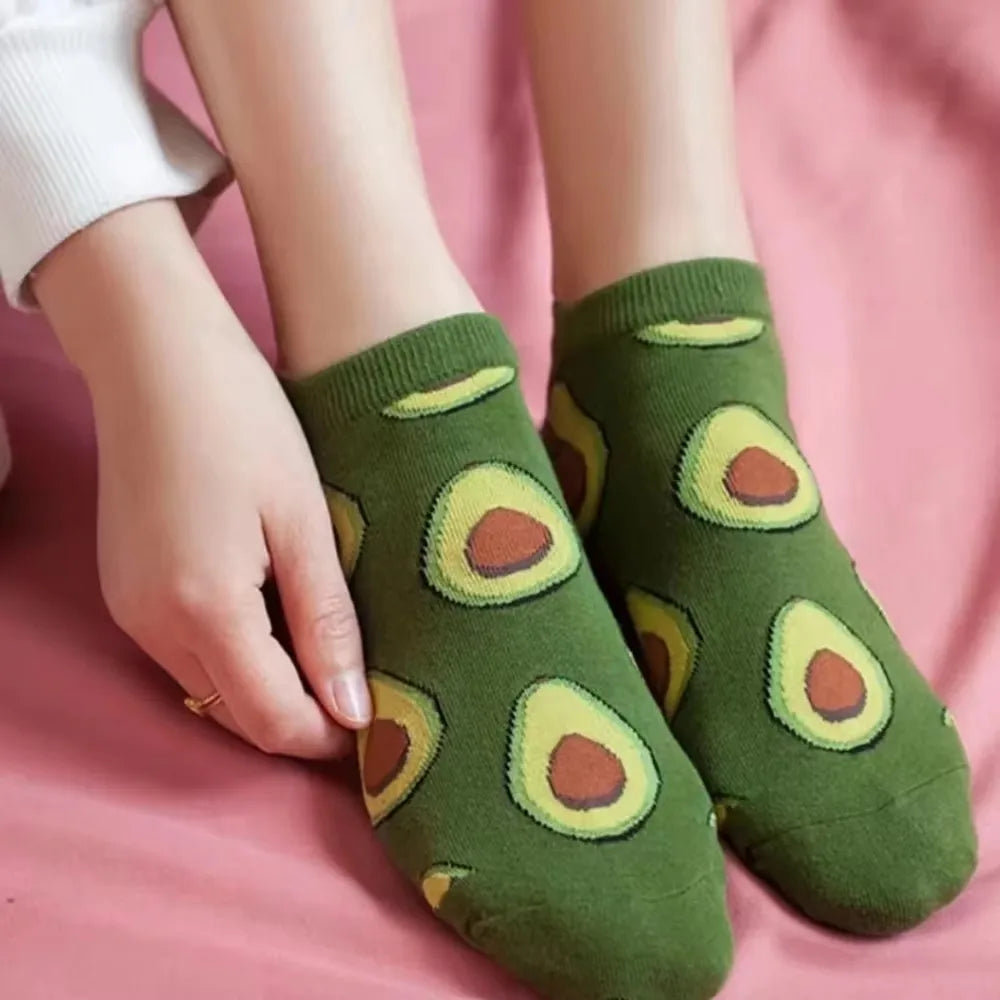 Chaussettes avocado kawaii femme
