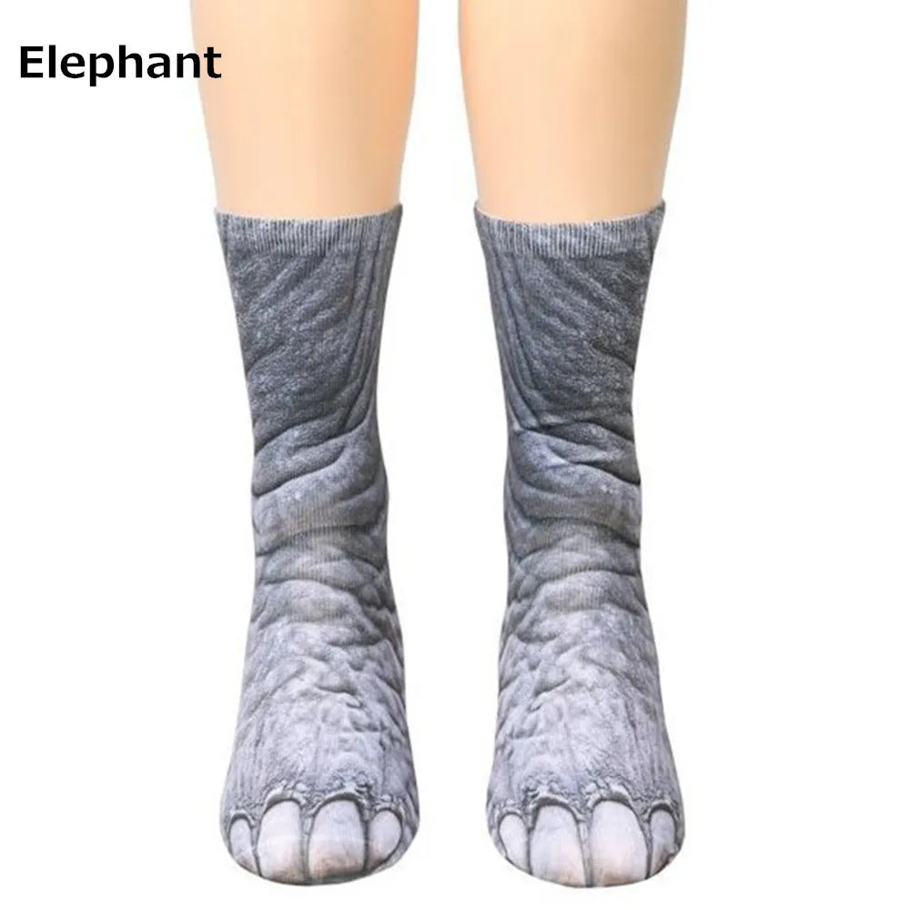 Chaussettes 3D pattes d'animaux – chat, chien, dinosaure