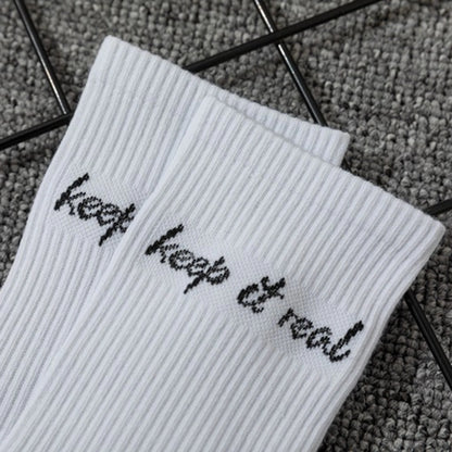 Chaussettes jacquard lettres streetwear