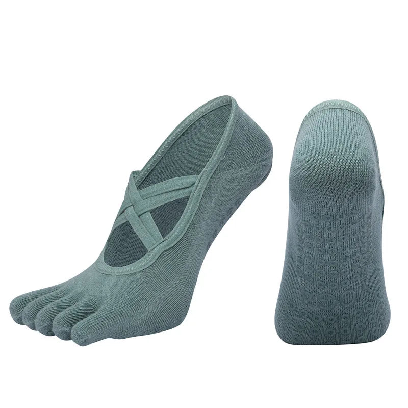 Chaussettes antidérapantes yoga pilates femme
