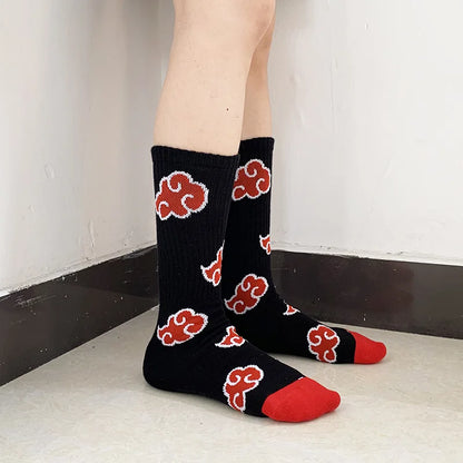 Chaussettes Akatsuki Naruto nuage rouge – vue frontale