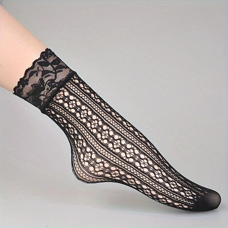 Chaussettes invisibles dentelle femme – détail ajouré
