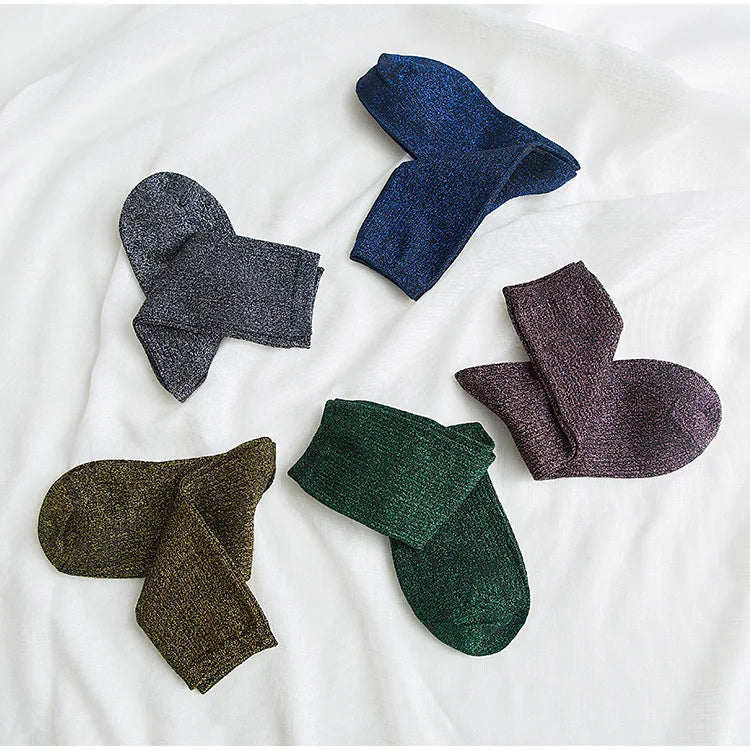 Chaussettes femme à paillettes  – Style kawaii & streetwear